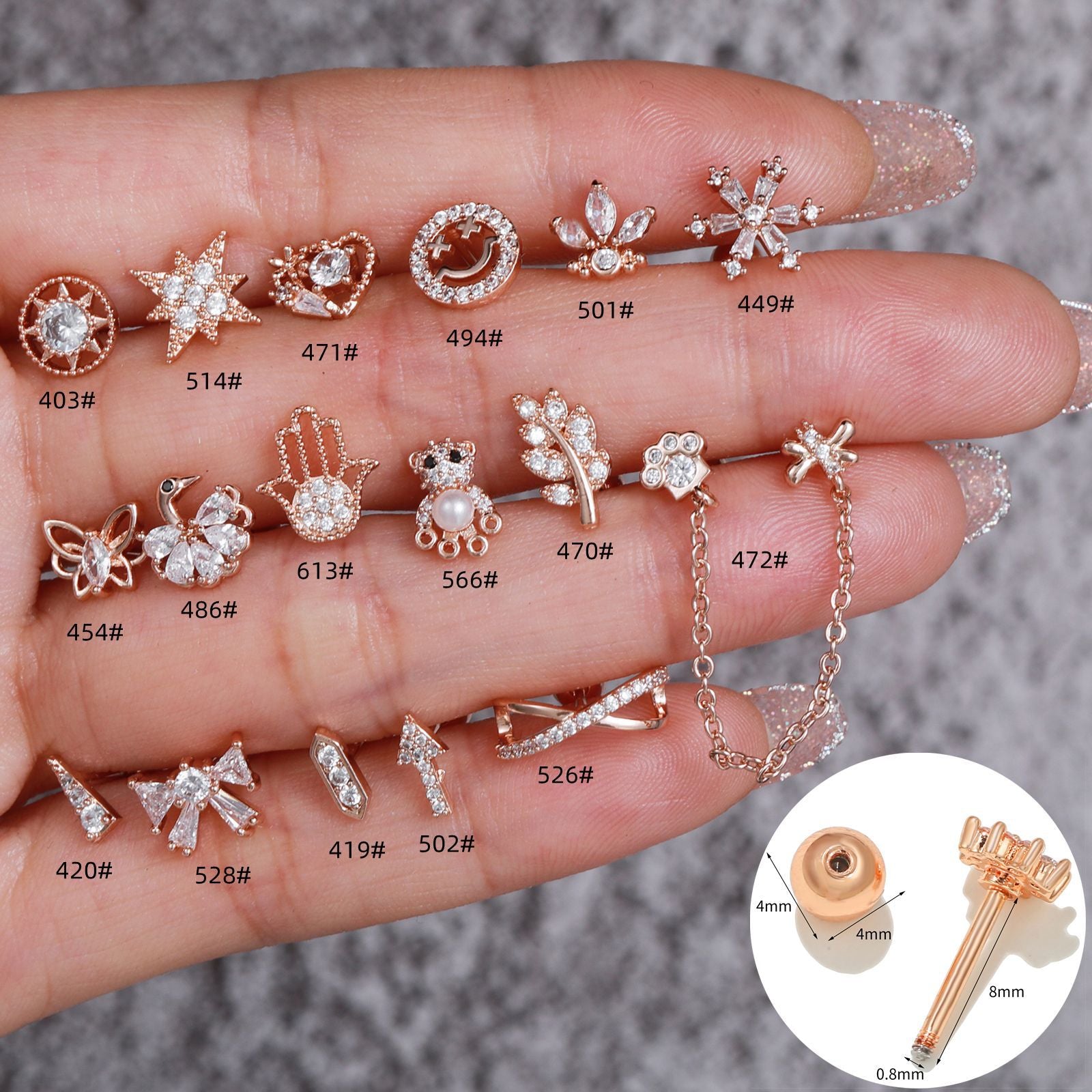 20G Animal Conch Double Piercing Earrings