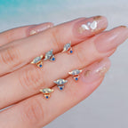 cartilage earrings, piercing jewelry, cartilage piercing, body jewelry, helix piercing, helix earrings, tragus piercing, moon earrings