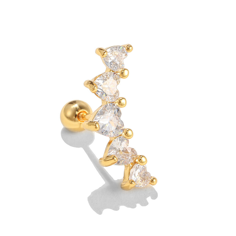 20G Star in a Row Ear Crawler Cartilage Earrings | EGD0498