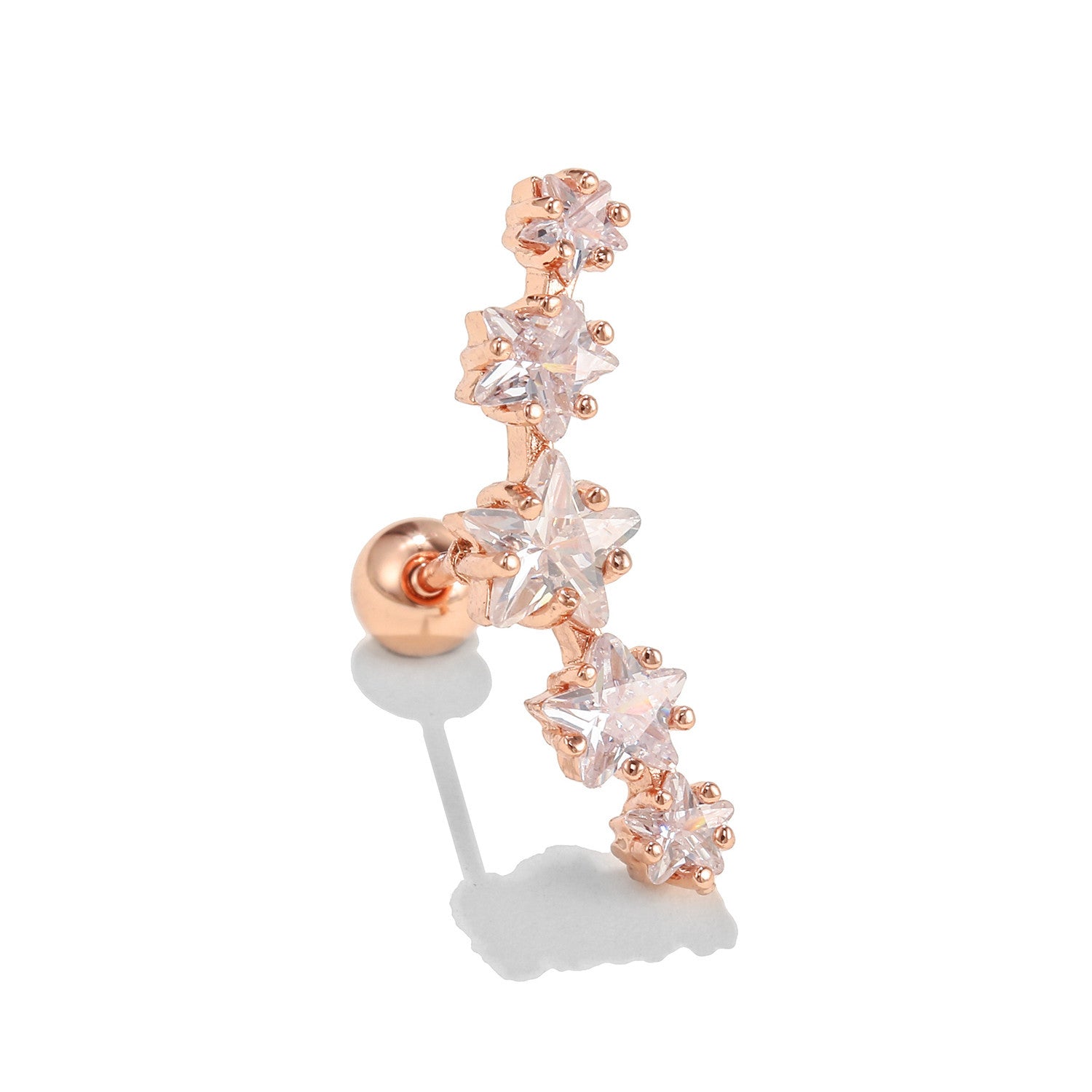 20G Star in a Row Ear Crawler Cartilage Earrings | EGD0498