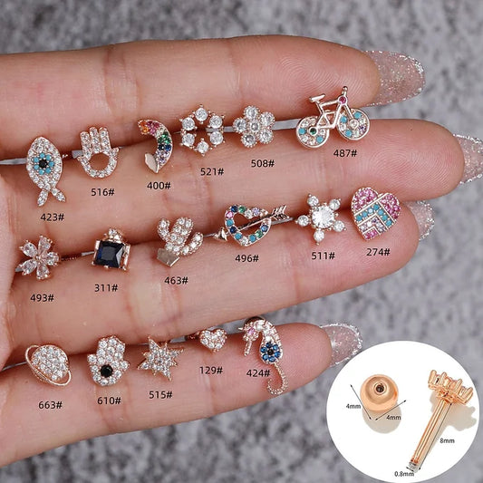 20G Cartilage Studs, Conch Studs, Hypoallergenic Earrings | EGD0516