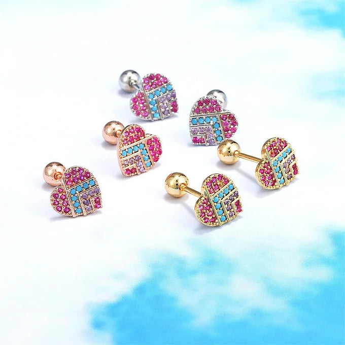 20G Heart Conch Helix Piercing Stud