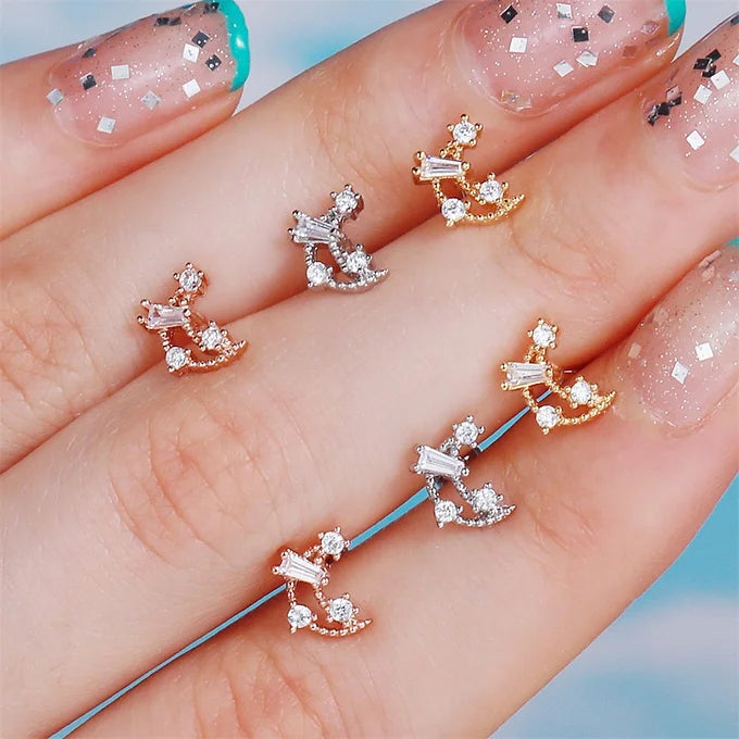 20G Galaxy Barbell Back Earrings