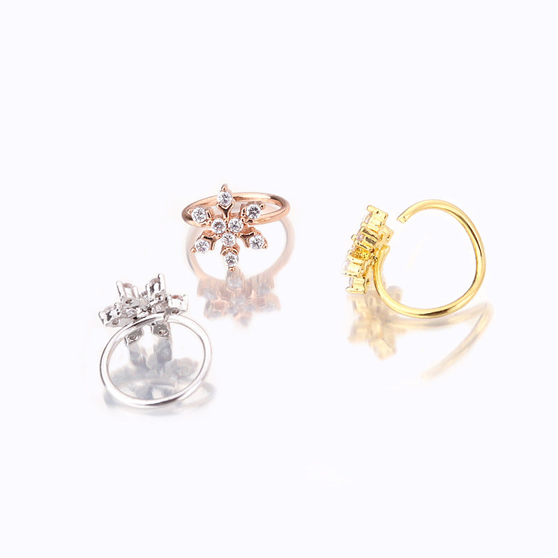 20G Snow Clicker Septum Ring Rose Gold