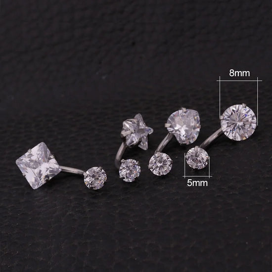 14G Surgical Steel Silver Navel Button Piercing