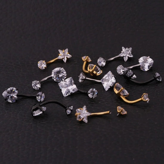 14G Surgical Steel Geometry Navel Button Piercing