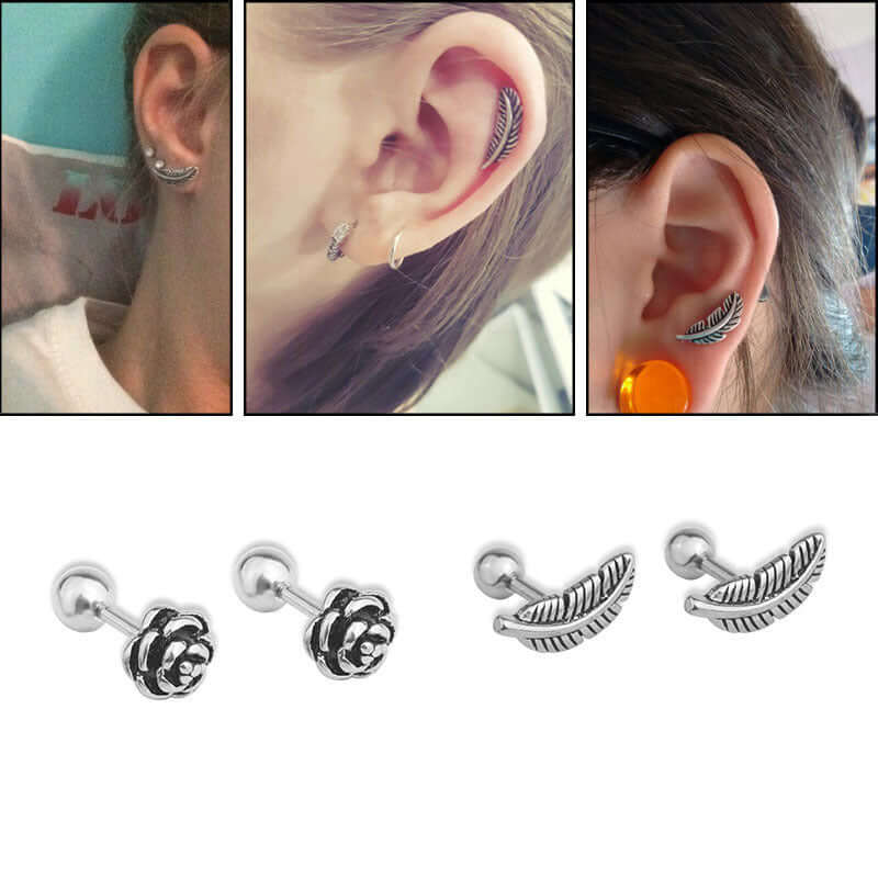cartilage earrings, piercing jewelry, cartilage piercing, body jewelry, helix piercing, helix earrings, tragus piercing