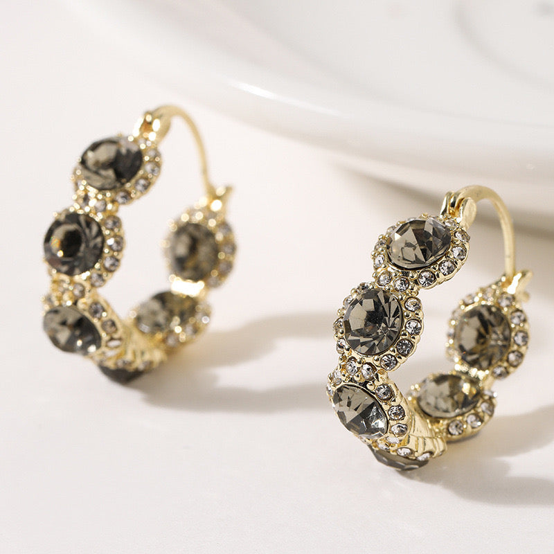 Elegant Crystal Hoop Earrings