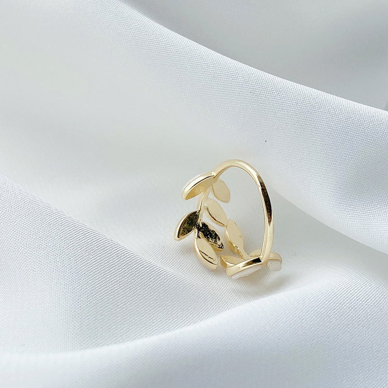 Gold Silver Olive Leaf Vine Ring