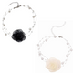 Elegant Pearl Flower Suede Choker Necklace