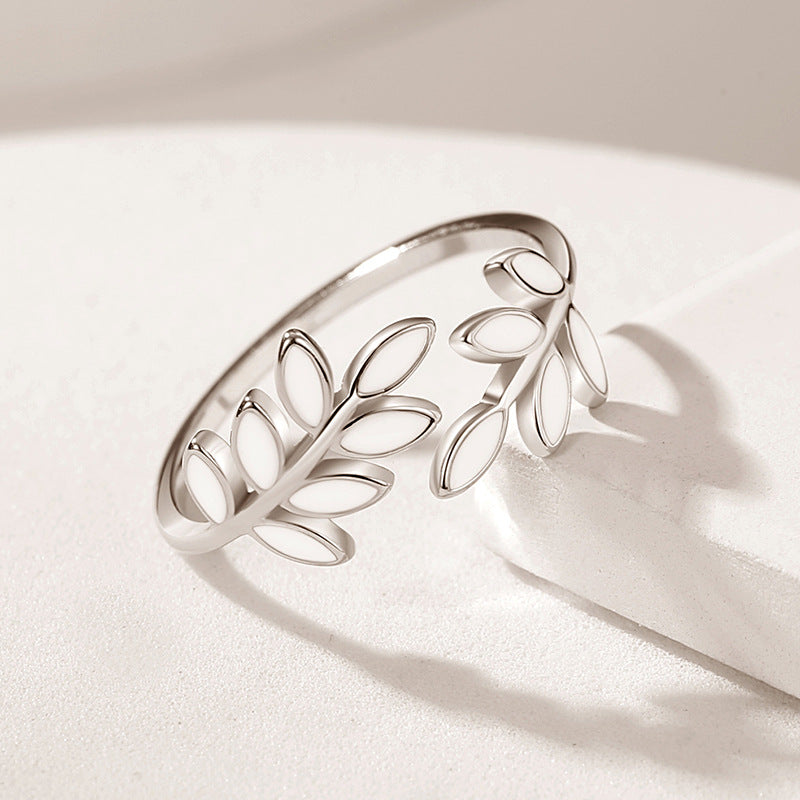 Gold Silver Olive Leaf Vine Ring