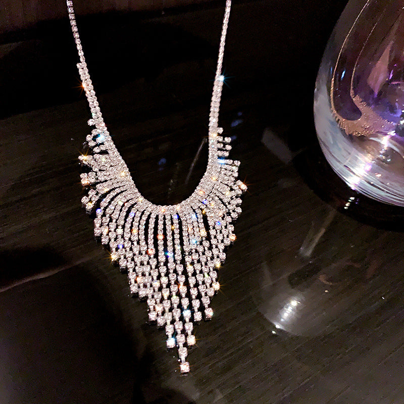 Elegant Zircon Tassel Necklace