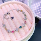 S925 Simple Natural Tourmaline Chain Bracelet | FME - B051