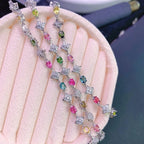 S925 Simple Natural Tourmaline Chain Bracelet | FME - B051