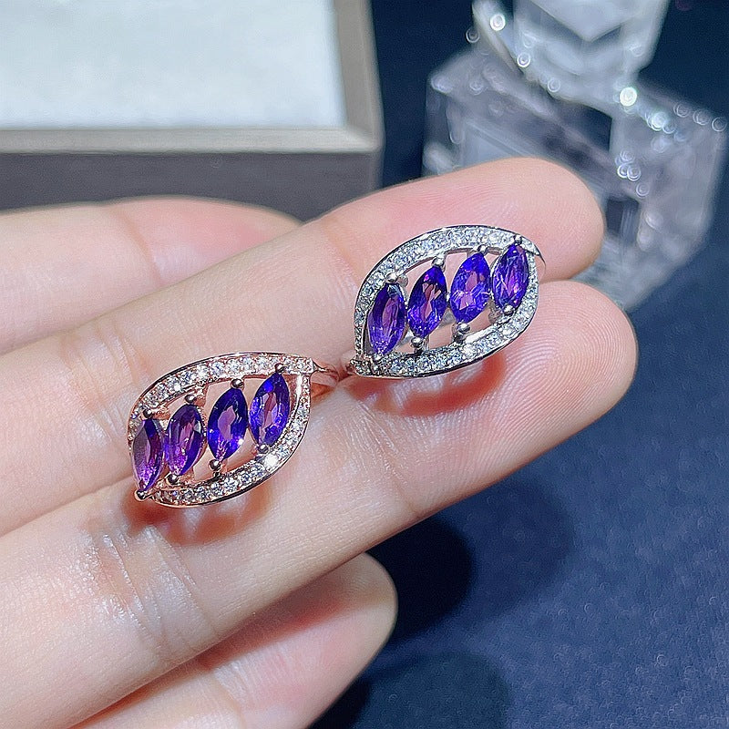 Amethyst 4 Stone February Rings Gift | FME - R171