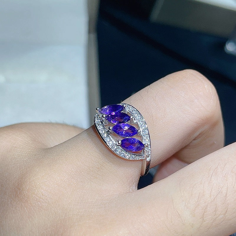 Amethyst 4 Stone February Rings Gift | FME - R171