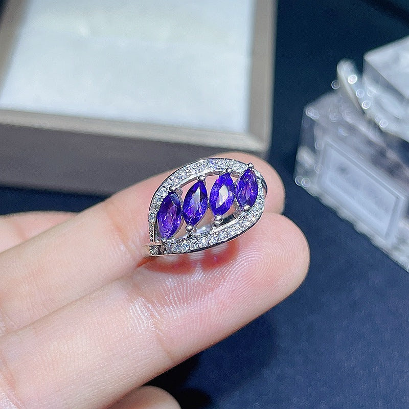 Amethyst 4 Stone February Rings Gift | FME - R171