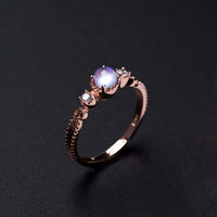 18K Gold Sterling Silver Moonstone Gemstone Ring