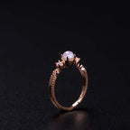 18K Gold Sterling Silver Moonstone Gemstone Ring