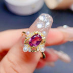 Baroque Rhodolite Ring, Pearl Prom Ring, June Birthstone Rings