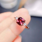 18K Gold Rhodolite Garnet Ring, June Birthstone Ring | FME - R352