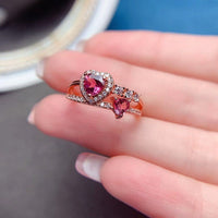 Pink Topaz Heart Ring, Sagittarius Jewelry