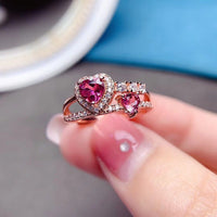 Pink Topaz Heart Ring, Sagittarius Jewelry
