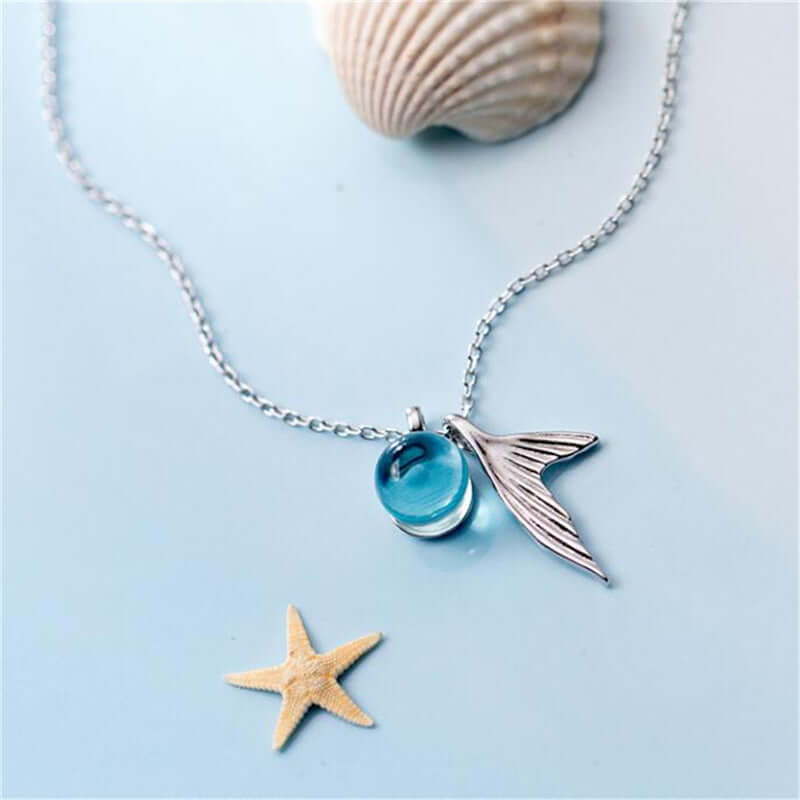 Fairy Whale Tail Pendant Necklace