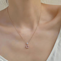 Cherry Blossom Rose Pink Gem Necklace