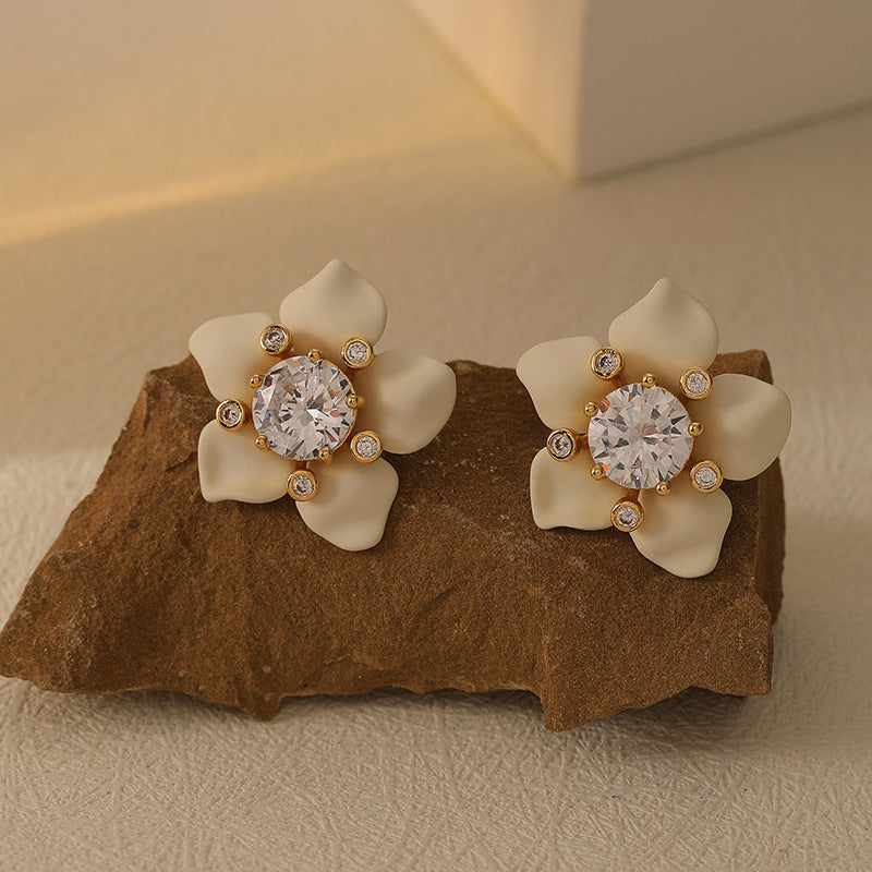 Flower Crystal Earrings