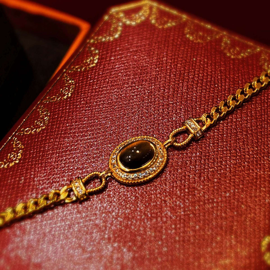 French Style CZ Gold Stone Bracelet