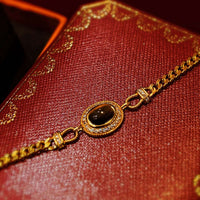 French Style CZ Gold Stone Bracelet