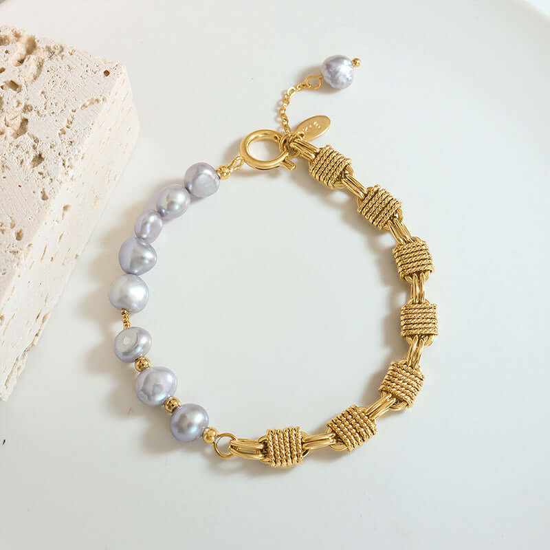 Fresh Water Pearl Braid Bracelet 