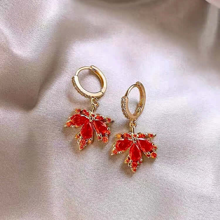 14K Gold Plated Maple Leaf Earrings Collection | GS040