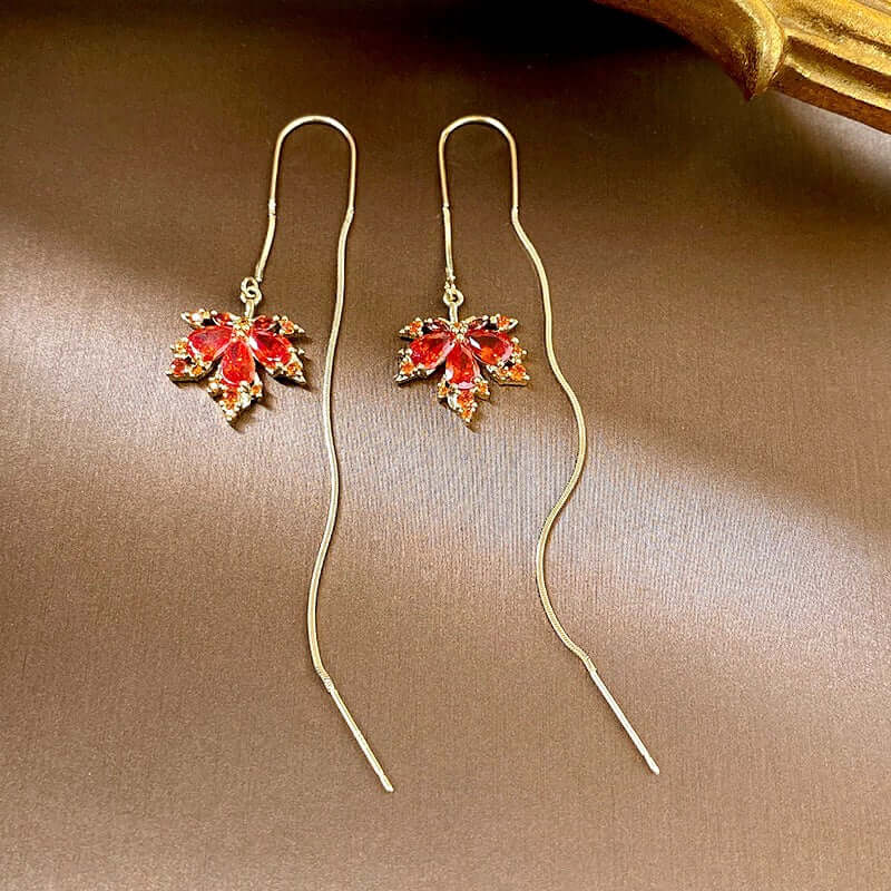 14K Gold Plated Maple Leaf Earrings Collection | GS040
