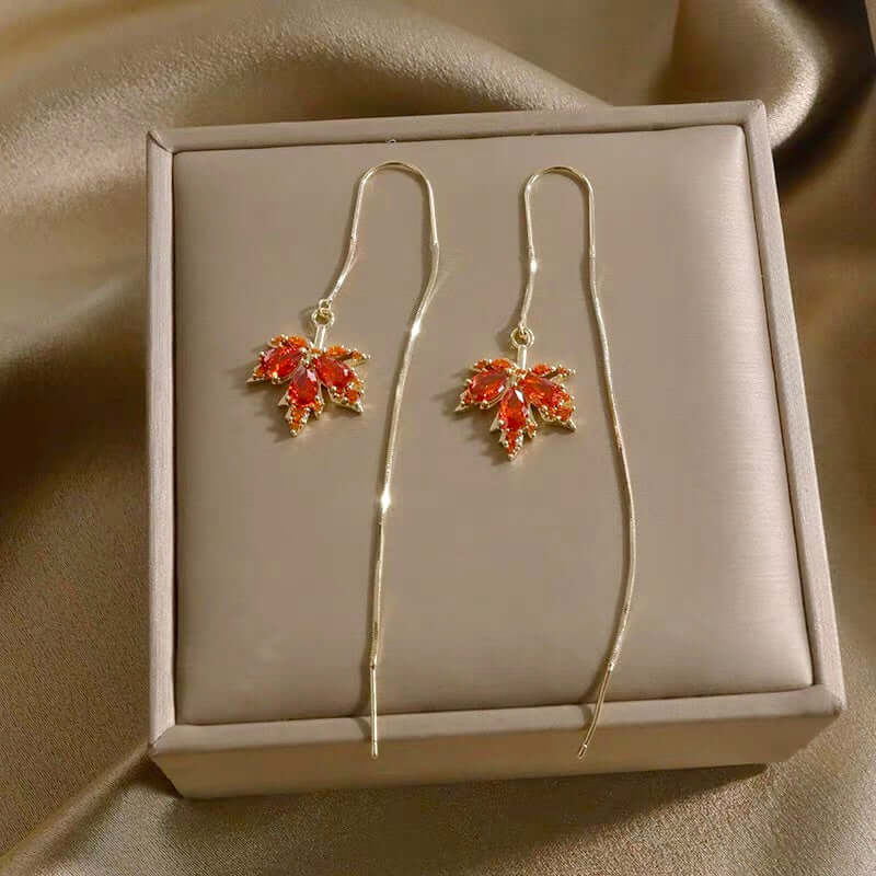 14K Gold Plated Maple Leaf Earrings Collection | GS040