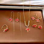 14K Gold Plated Maple Leaf Earrings Collection | GS040