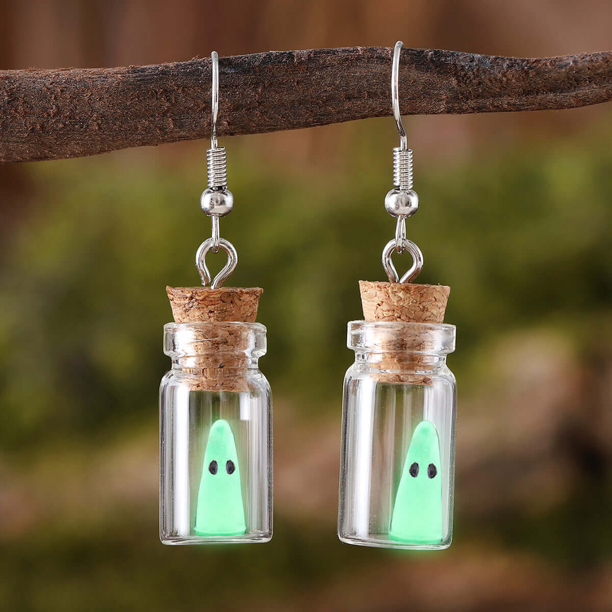 Adopt A Ghost Light Up Halloween Drop Earrings Necklace Set