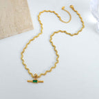 Glass Stone Pendant Irregular Necklace