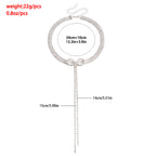 Gleaming Rhinestones Ribbon Y Necklace