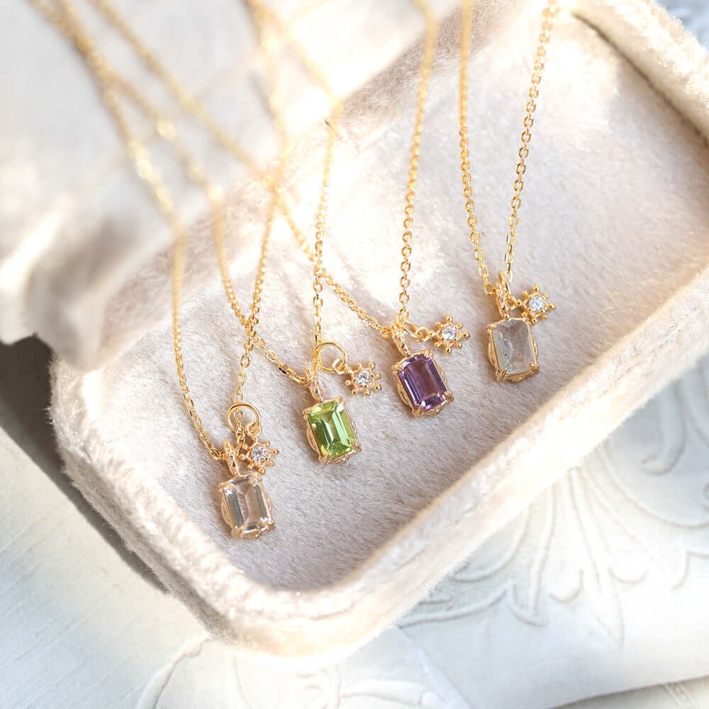 Gold Amethyst Peridot Necklace