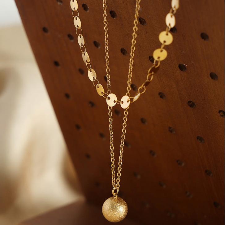 Gold Ball Layering Necklace