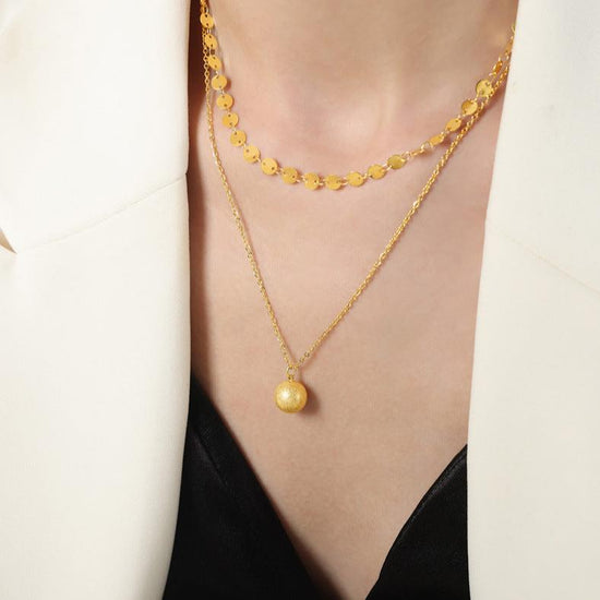 Gold Bling Ball Layering Necklace