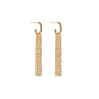 Gold C Hoop Waterfall Earrings 