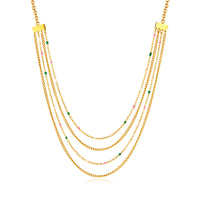Gold Chain Bead layering Necklace