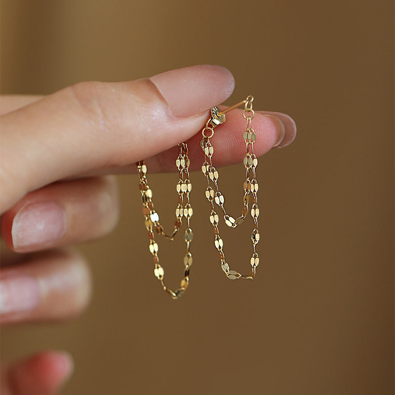 Gold Chain Layered Earrings