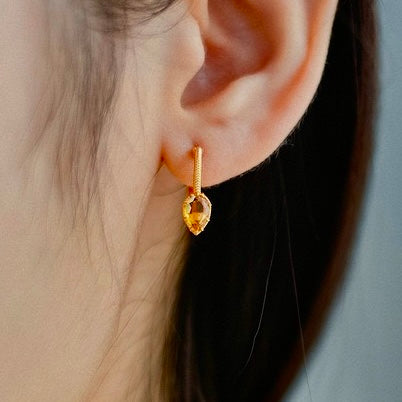 Gold Citrine Earrings