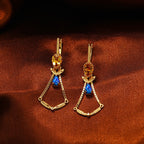 Gold Citrine Gemstone Vintage Earrings