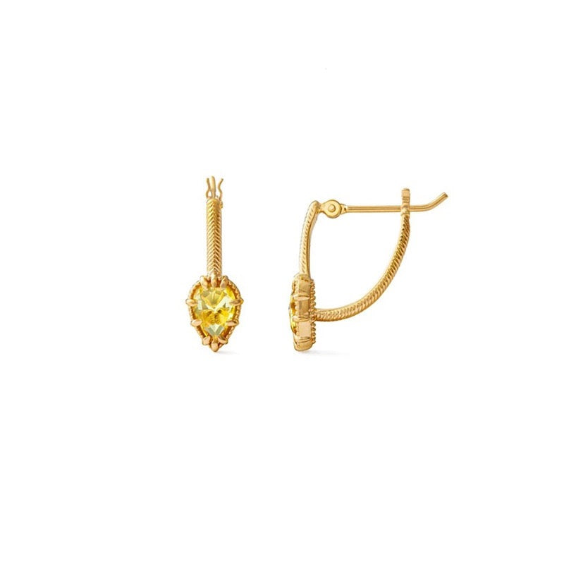 Gold Citrine Vintage Earrings