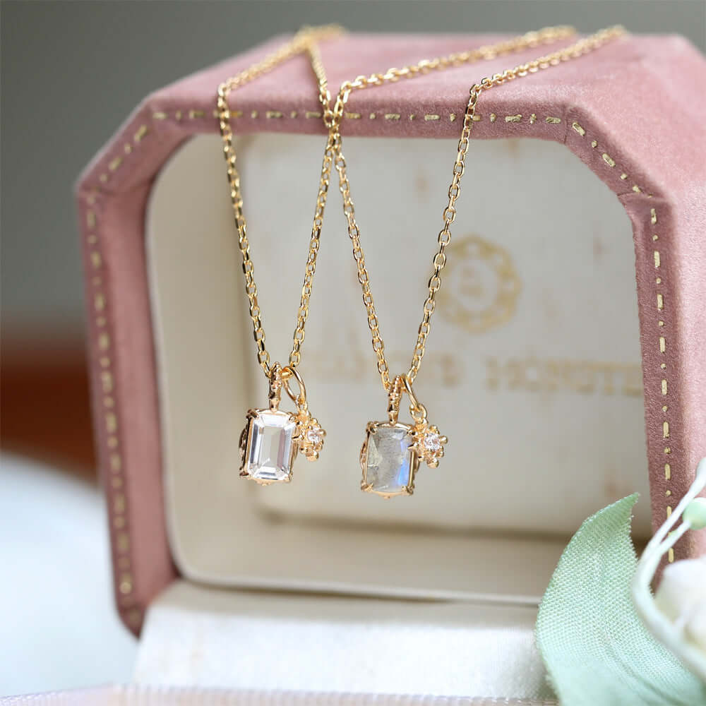 Gold Clear Quartz Necklace 